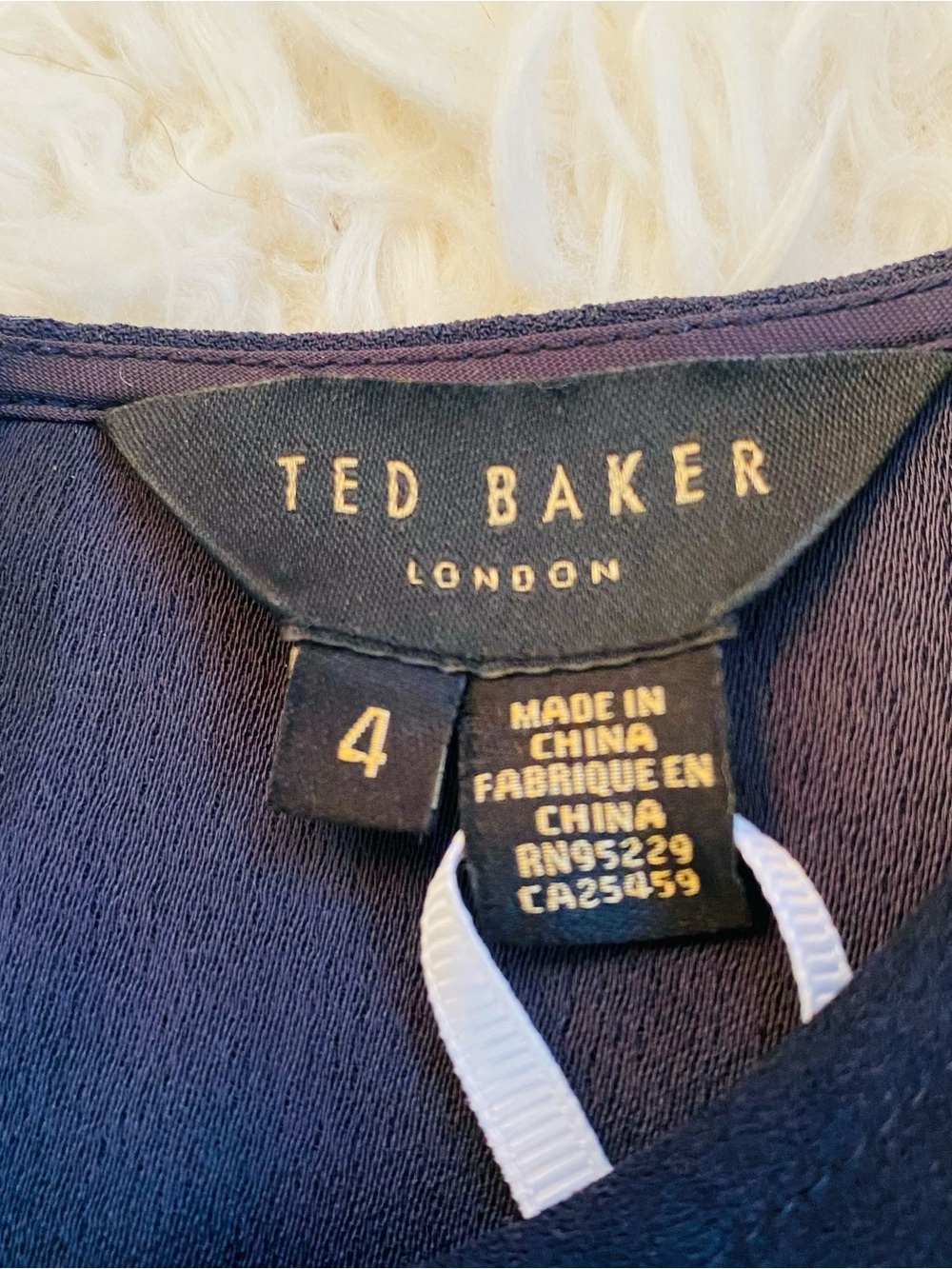 Ted Baker London Zephyra Bluebell Embroidered Belted Dress Navy Size 4 US 10 NWT - Picture 7 of 16